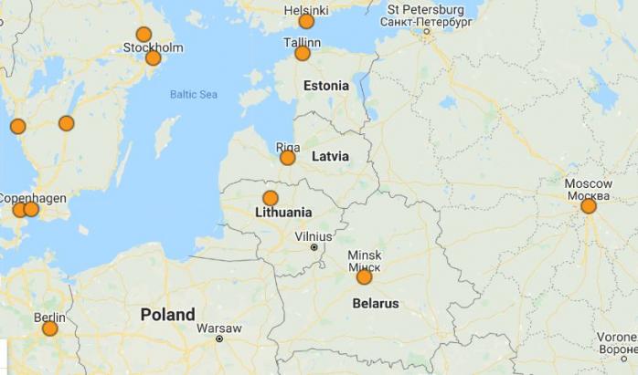Беларусь объявила о 12 случаях COVID-19, в Грузии нашли коронавирус у 12-летнего ребенка, скриншот онлайн-карты