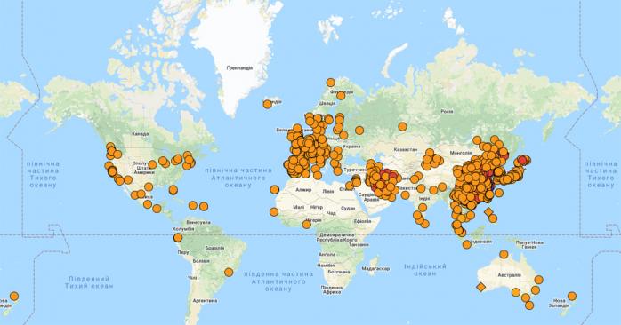 Короновирус в мире. Карта: google.com/maps/