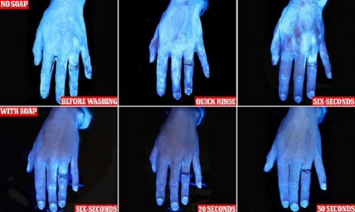 Коронавірус: фотодоказ того, чому важливо мити руки впродовж 30 секунд / Фото: Daily Mail