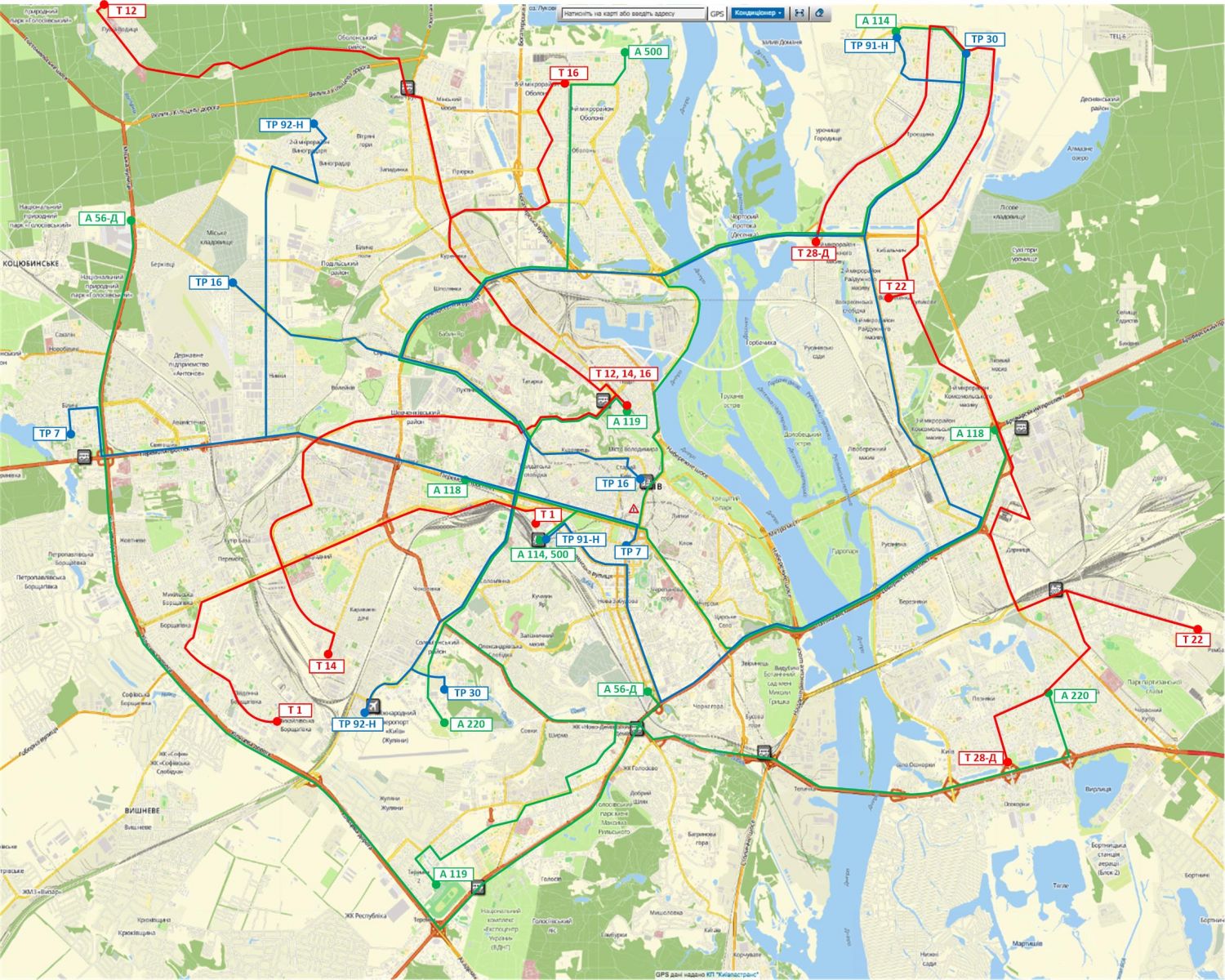 Карта движения транспорта: kyivcity.gov.ua