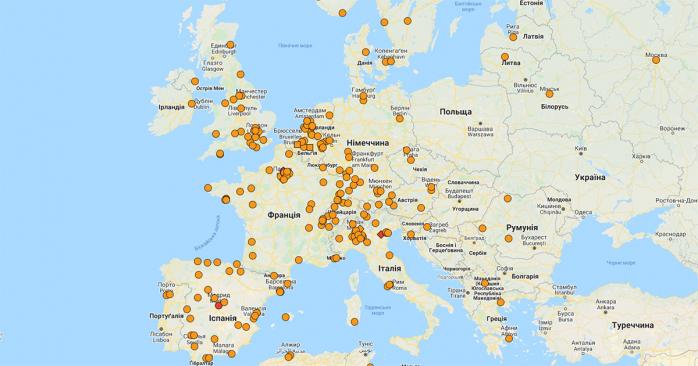 В ЄС погодили пріоритети у боротьбі з коронавірусом. Карта: google.com/maps