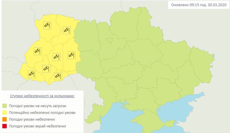 Украину ожидает мощный снежный шторм, карта — Укргидрометеоцентр
