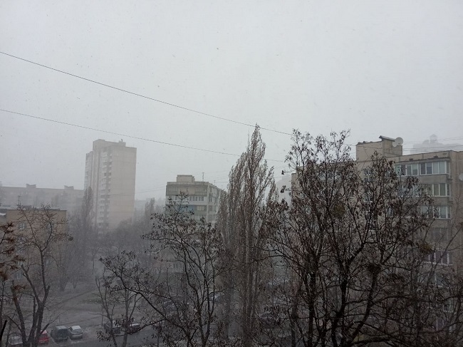Снег в последний день марта, фото — А.Мищенко