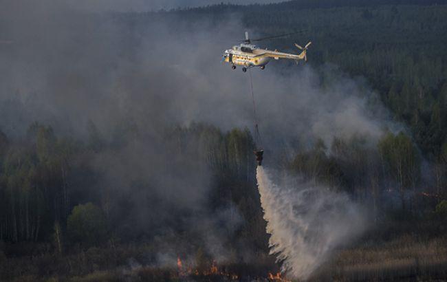 Пожежа в Чорнобилі охопила 100 га. Фото: ДСНС