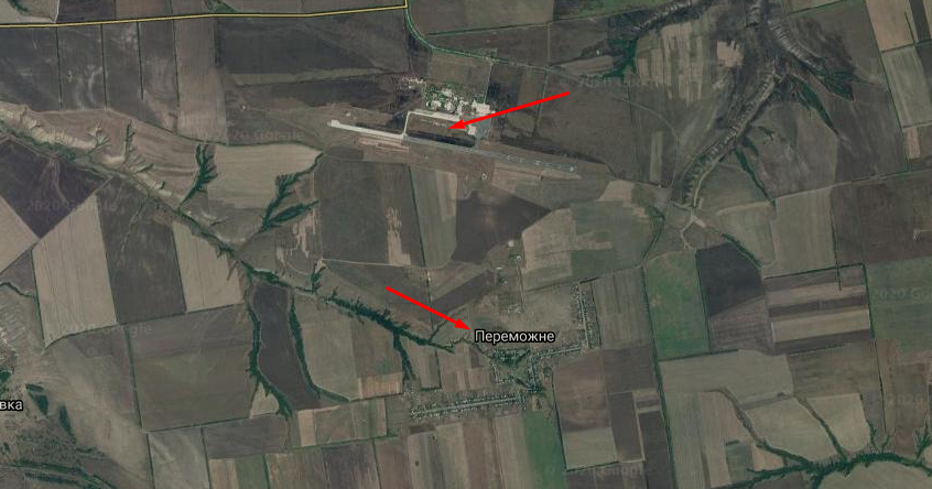 Село Переможне і Луганський аеропорт. Карта: mil.in.ua