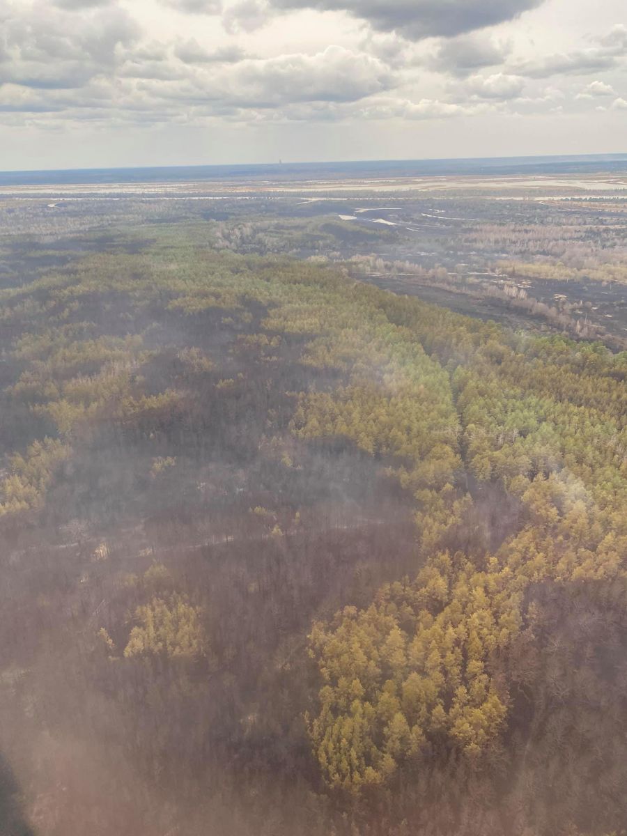Пожежа в Чорнобилі. Фото: Антон Геращенко