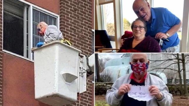 Пенсионер арендовал подъемный кран, чтобы увидеть жену во время карантина. Фото: «Карточный домик» в Telegram