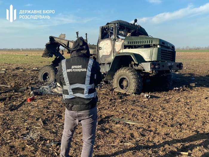 В Херсонской области взорвался военный грузовик с боеприпасами. Фото: ГБР