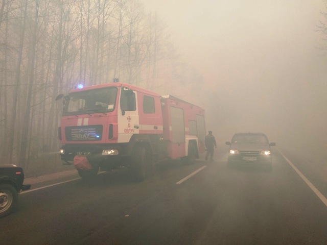 На Житомирщині лісові пожежі перекинулися на села, згоріли 35 будинків, фото — ДСНС