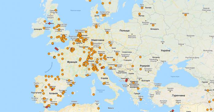У 20 країнах ЄС пройшов пік коронавірусу. Карта: google.com/maps