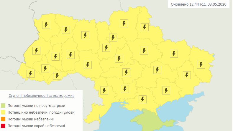 Погода в Україні на 4 травня. Карта: Гідрометцентр