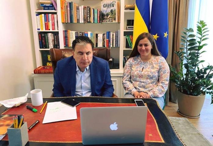 Саакашвили провел Zoom конференцию с послами G7. Фото: Facebook
