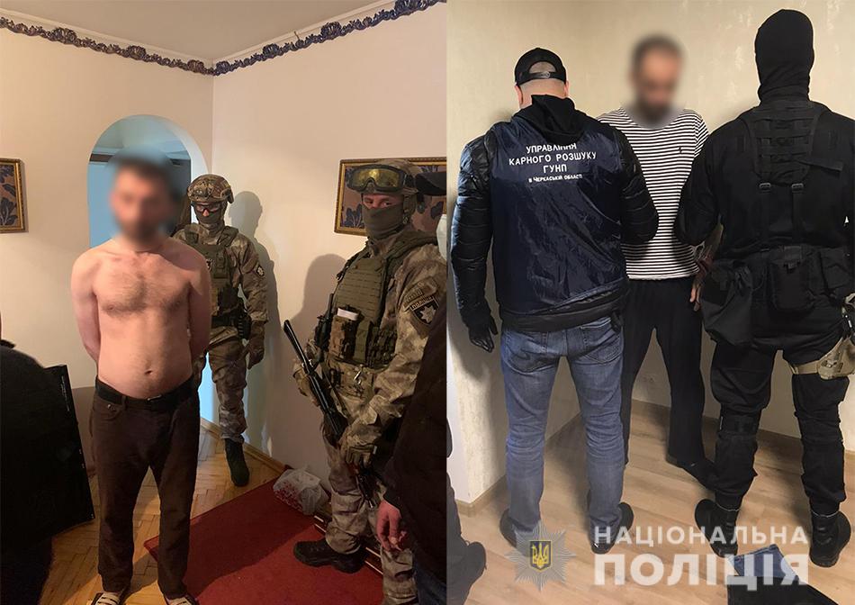 В Черкасской области полицейские задержали двух иностранцев, которые взорвали банкомат. Фото: Нацполиция