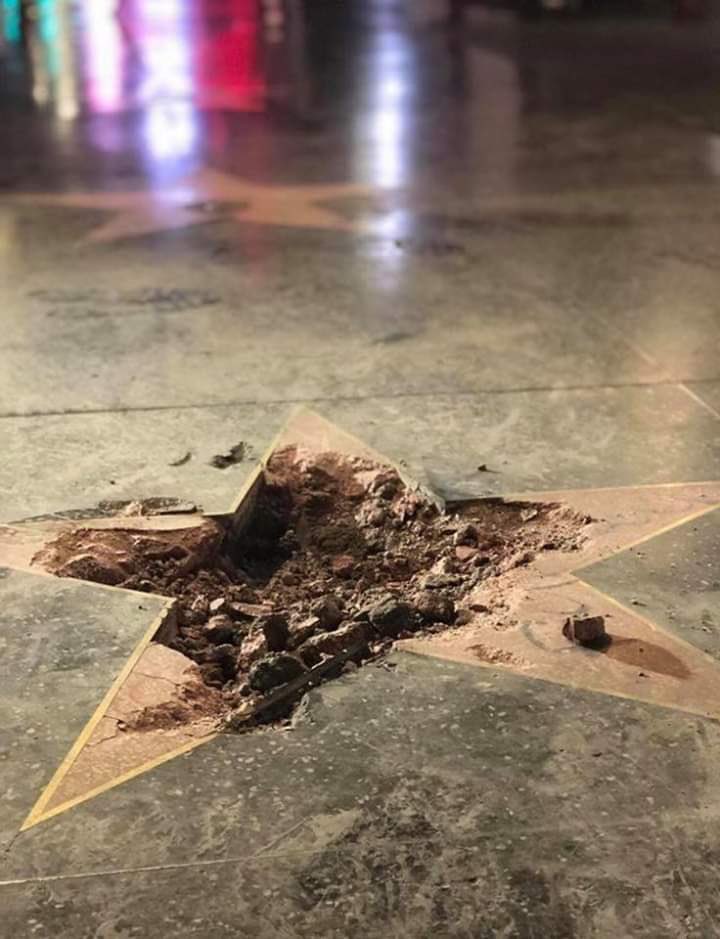 Вандалы уничтожили звезду Трампа на Аллее славы. Фото: The Academy Music Business