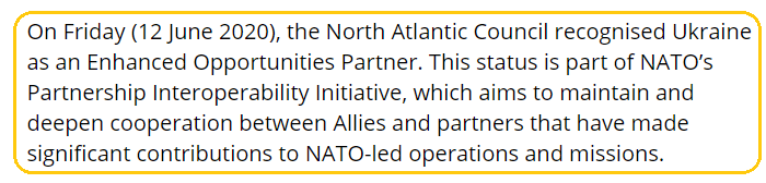 НАТО Україна: Київ отримав статус члена Програми розширених можливостей