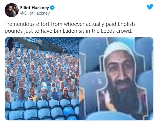 Усама бен Ладен «прийшов» на футбол в Англії, фото — Медуза 