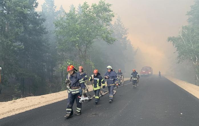 Лесной пожар на Луганщине достиг домов, идет эвакуация — фото и видео спасателей