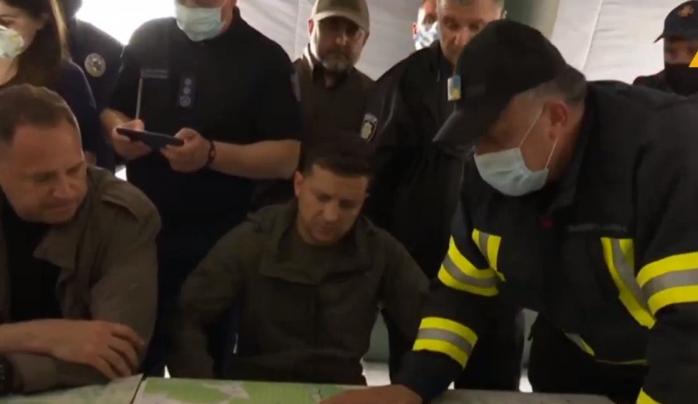 Зеленский прилетел тушить пожары на Луганщине, скриншот видео