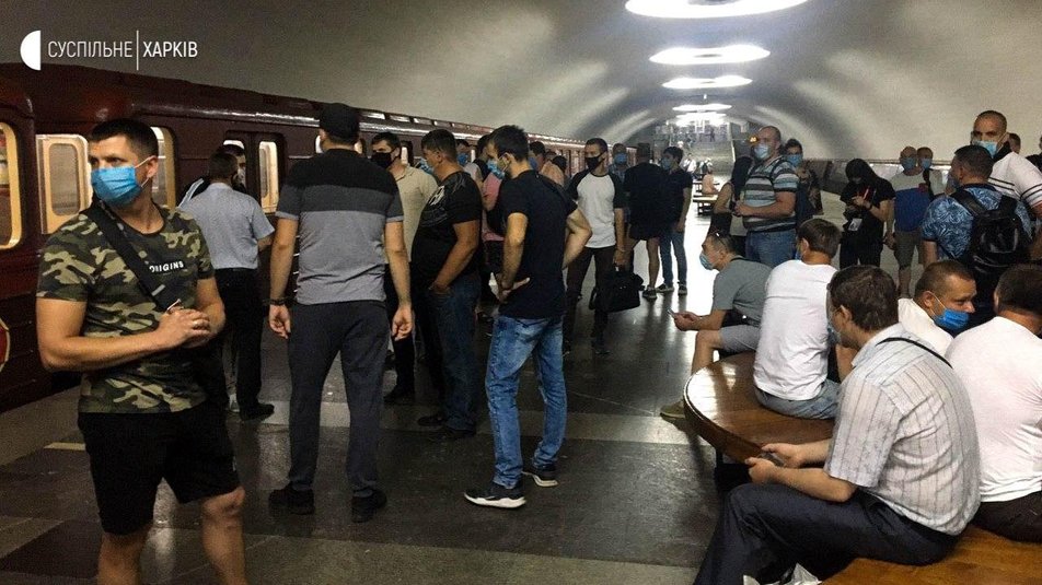 Митинг в метрополитене Харькова. Фото: «Общественное.Харьков»
