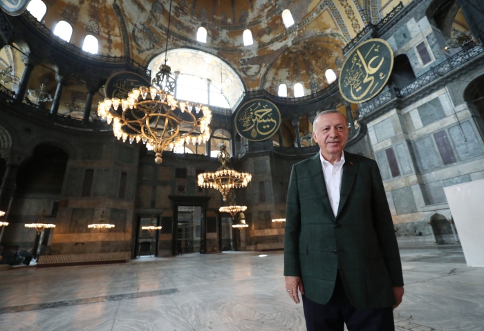Реджеп Тайип Эрдоган в Святой Софии, фото: пресс-служба президента Турции