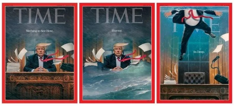 Дональд Трамп попал в «коронавирусное море» на обложке Time. Фото: Time