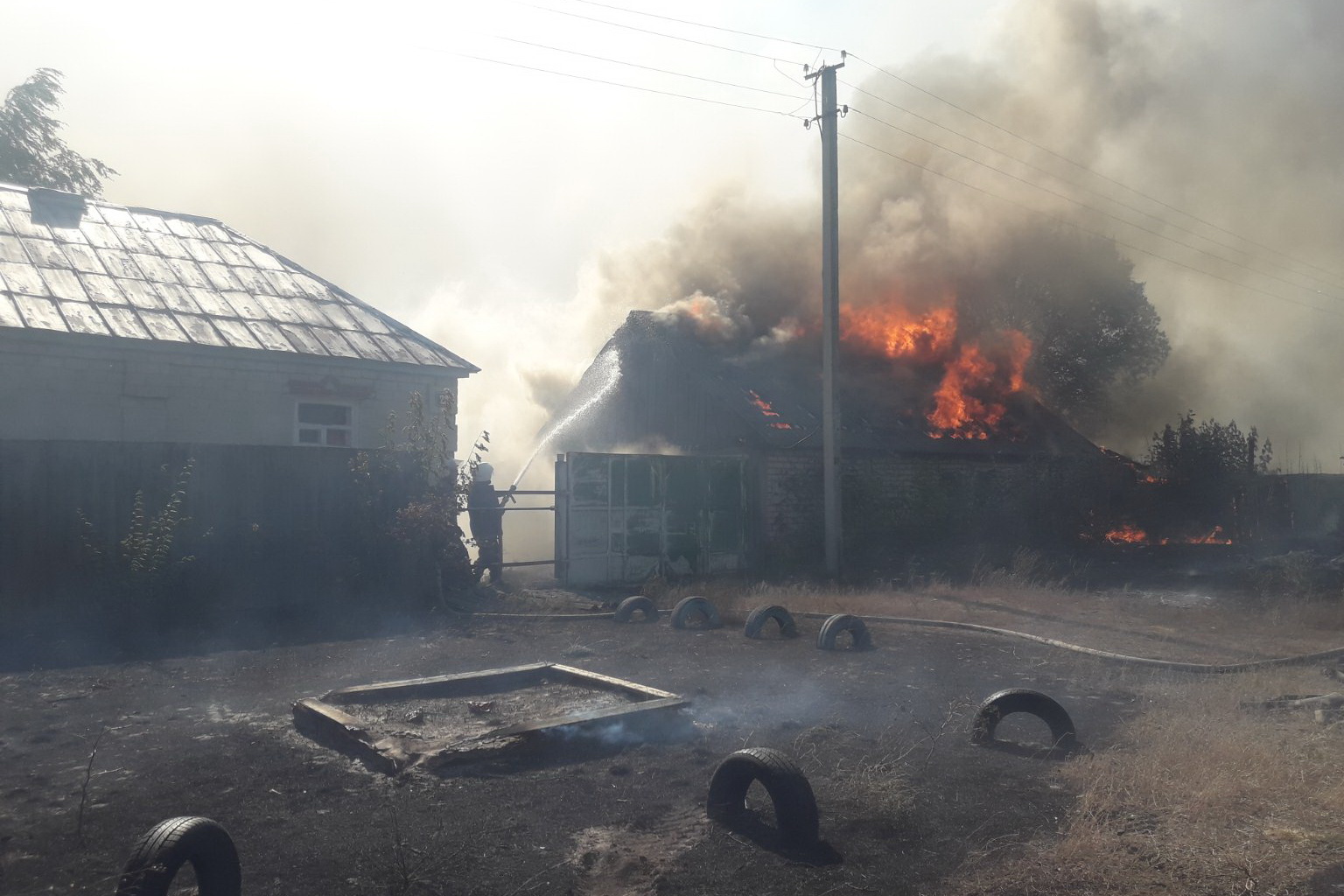 Пожар на Харьковщине уничтожил село. Фото: ГСЧС