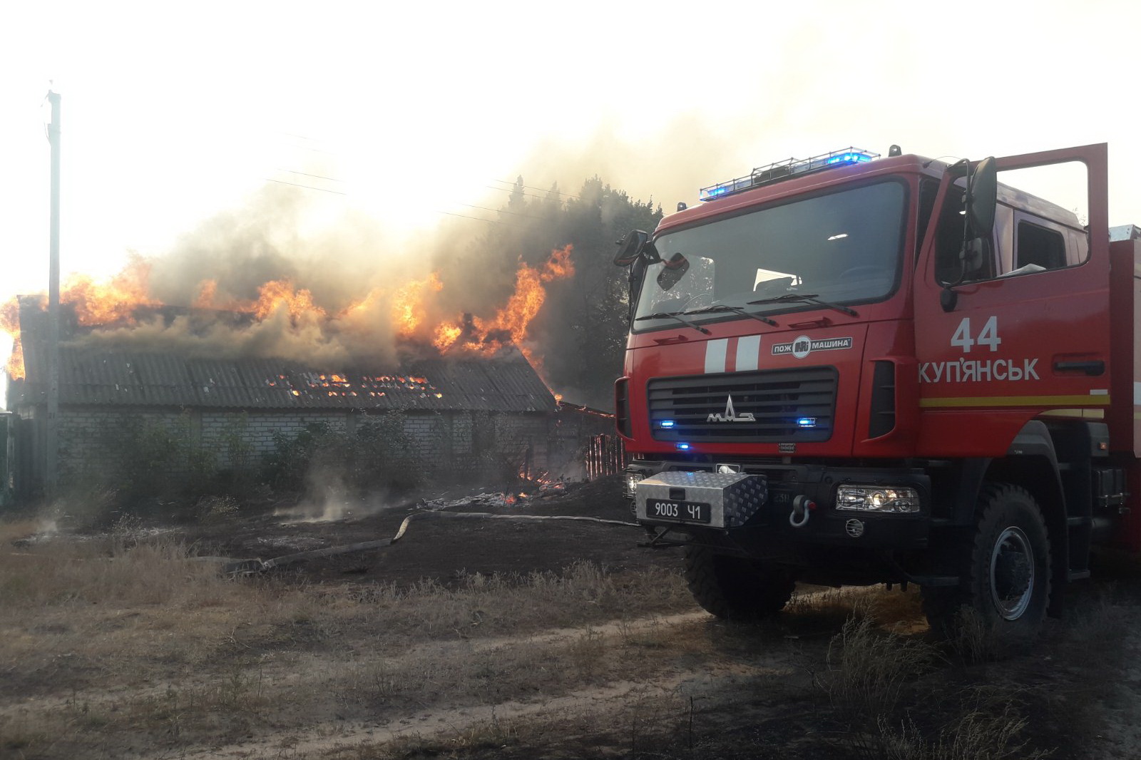 Пожежа на Харківщині знищила село. Фото: ДСНС