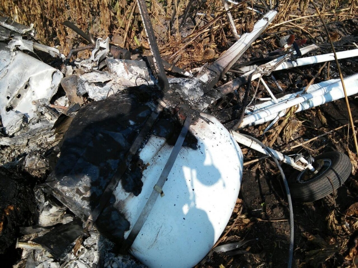 Наслідки падіння літака на Сумщині, фото: ДСНС