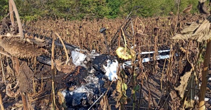 Последствия падения самолета на Сумщине, фото: Национальная полиция