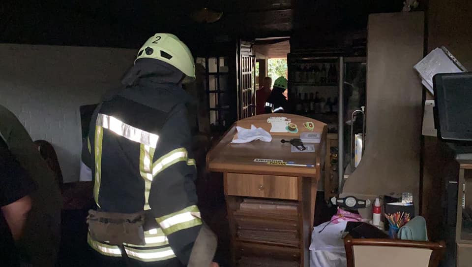 Последствия взрыва в ресторане «Канапа». Фото: Главное управление ГСЧС Украины в Киеве