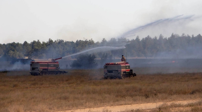 На одном из военных полигонов вспыхнул пожар, фото: Генштаб ВСУ