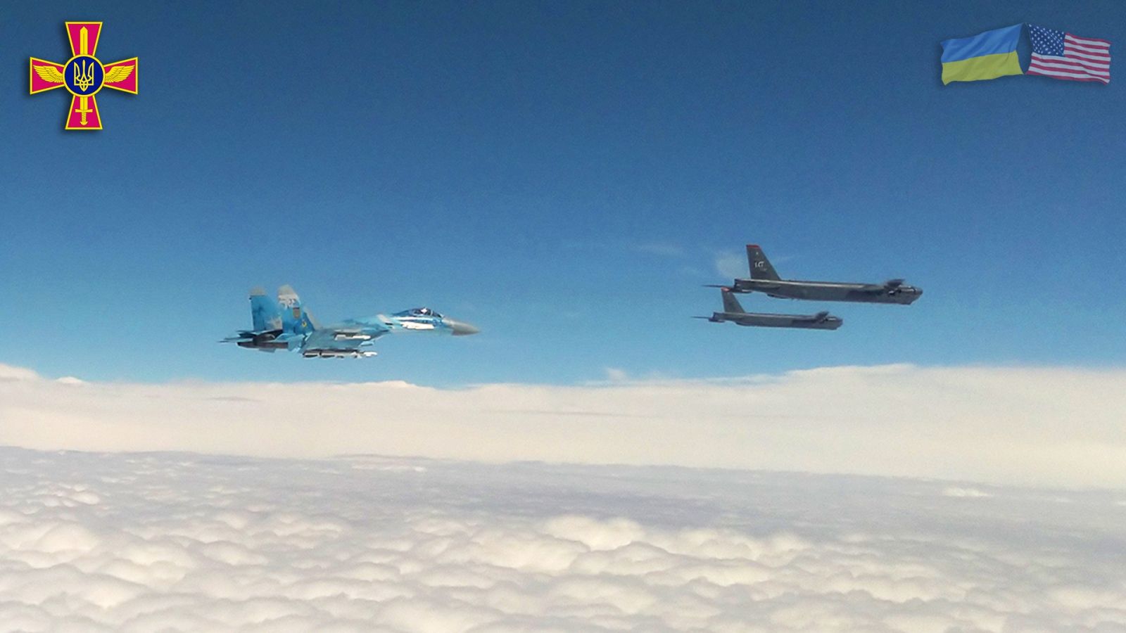 Бомбардировщики США вошли в воздушное пространство Украины. Фото: Генштаб ВСУ
