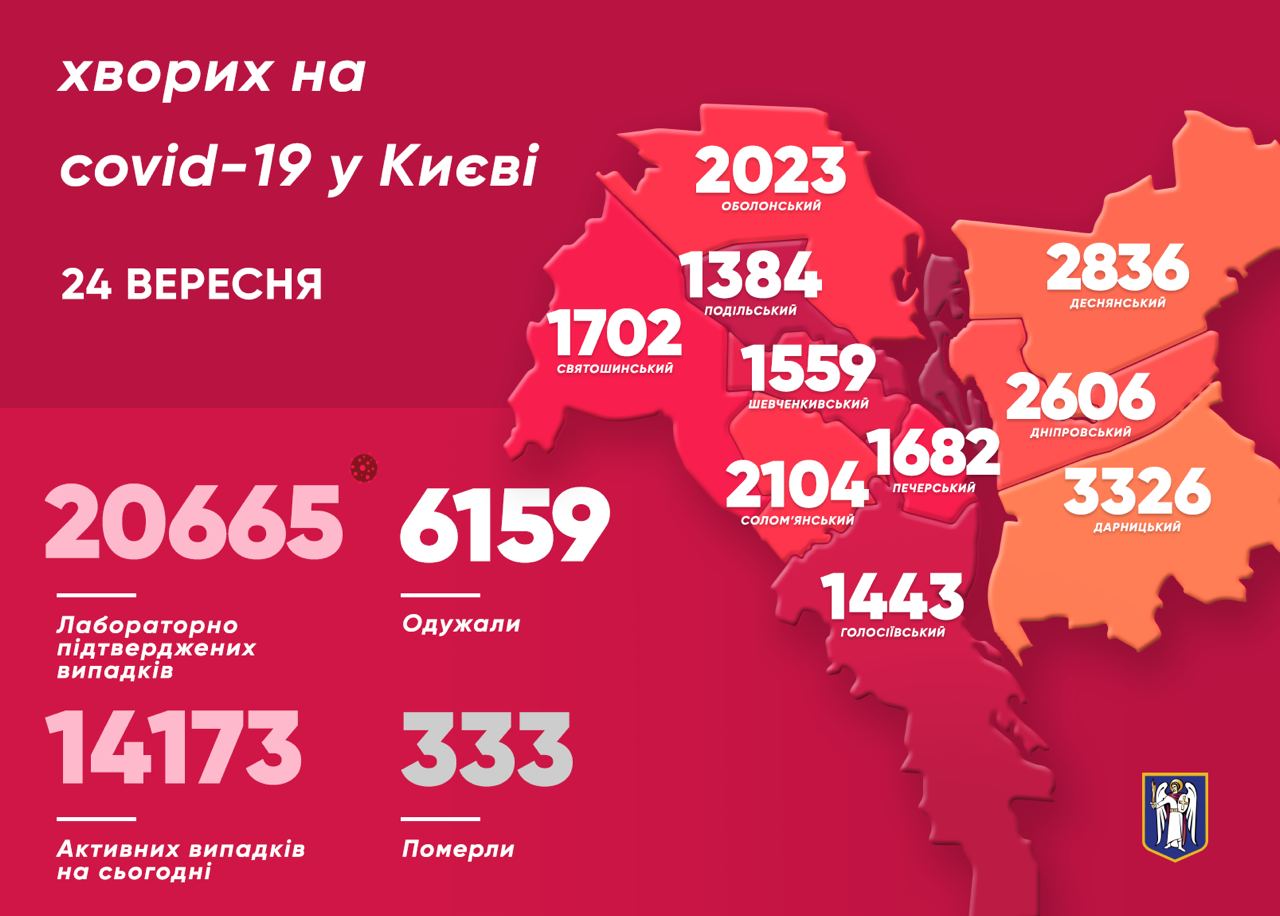 Коронавирус в Киеве. Карта: КГГА