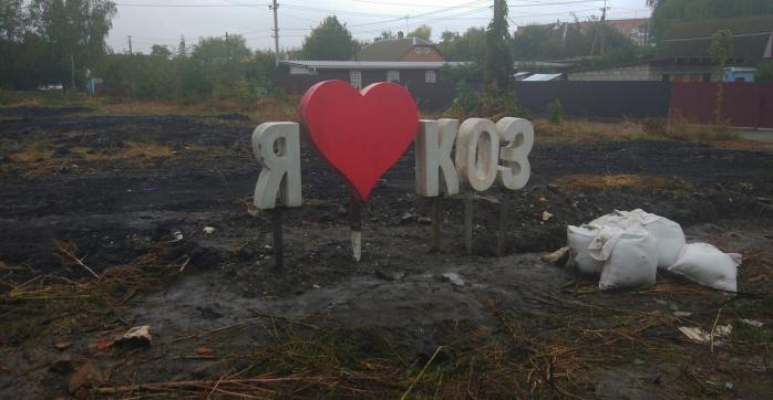 Странная надпись о любви к козам появилась в Винницкой области. Фото: Взгляд Козятин