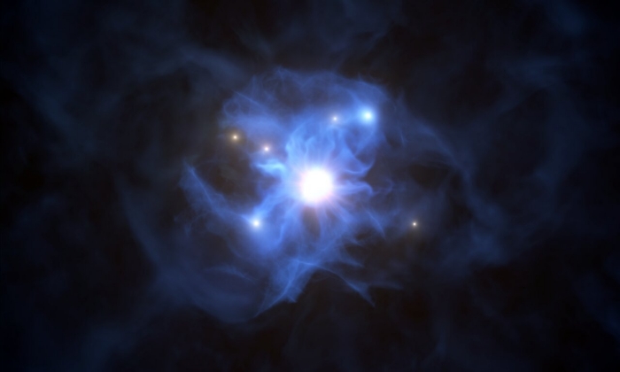 «Павутина» чорної діри в уявленні художника, фото: ESO