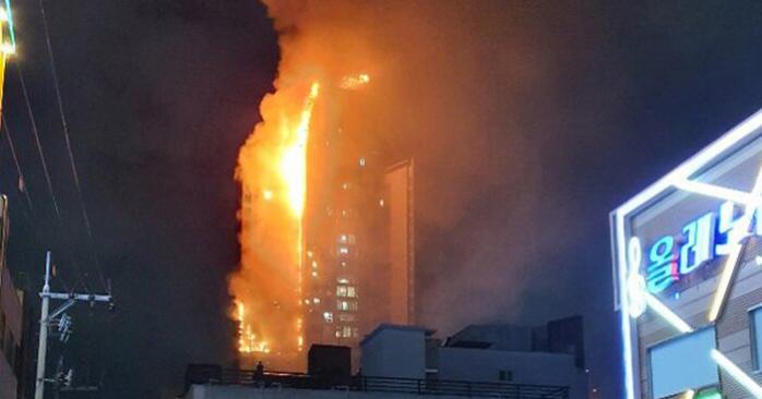 Масштабный пожар в Южной Корее. Фото: catscdn.vn