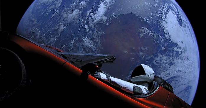 Tesla Roadster зблизилася з Марсом, фото: SpaceX