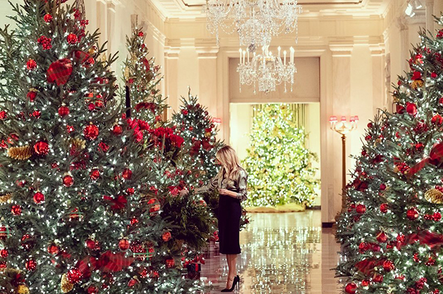 Последнее Рождество в Белом доме: Мелания Трамп показала, как украсила резиденцию президента, фото — Твиттер М.Трамп