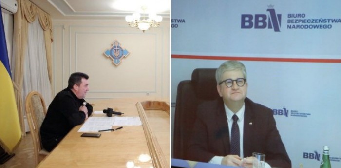 Алексей Данилов провел онлайн-встречу с главой Бюро национальной безопасности Польши Павлом Солохом, фото: СНБО