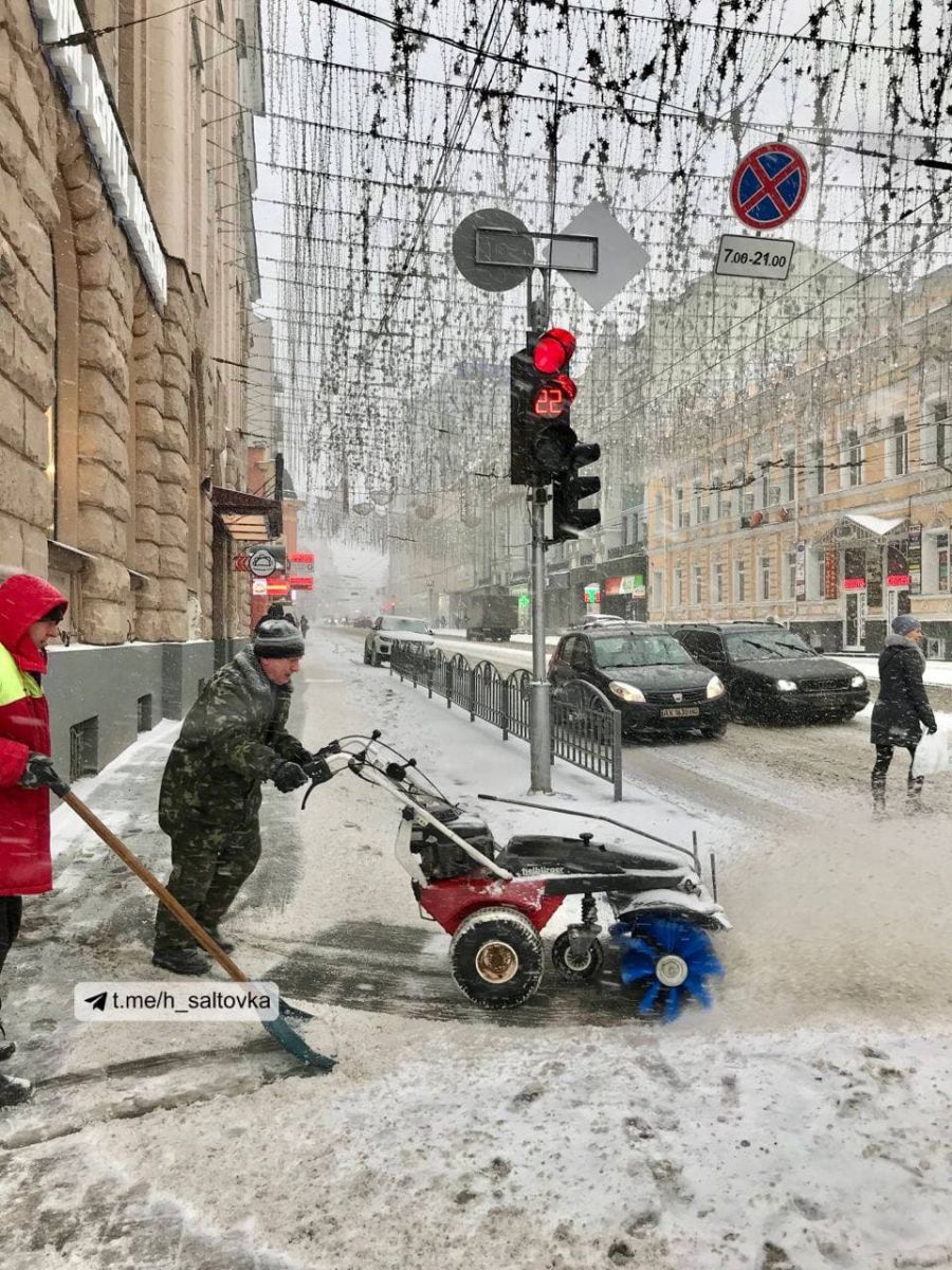 Сніг у Харкові. Фото: Telegram