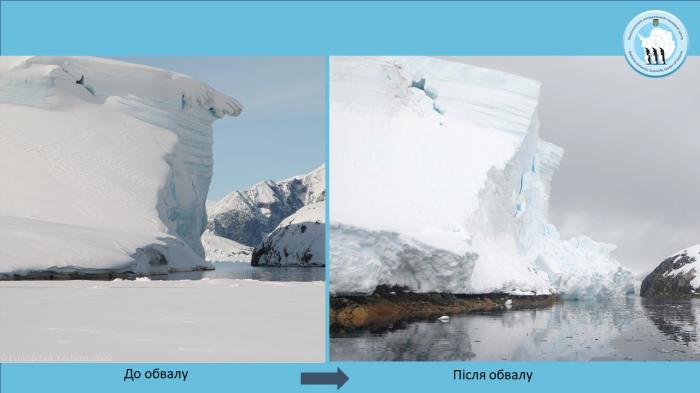 Поблизу станції «Академік Вернадський» відколовся льодовик, фото: Національний антарктичний науковий центр