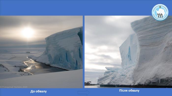Поблизу станції «Академік Вернадський» відколовся льодовик, фото: Національний антарктичний науковий центр