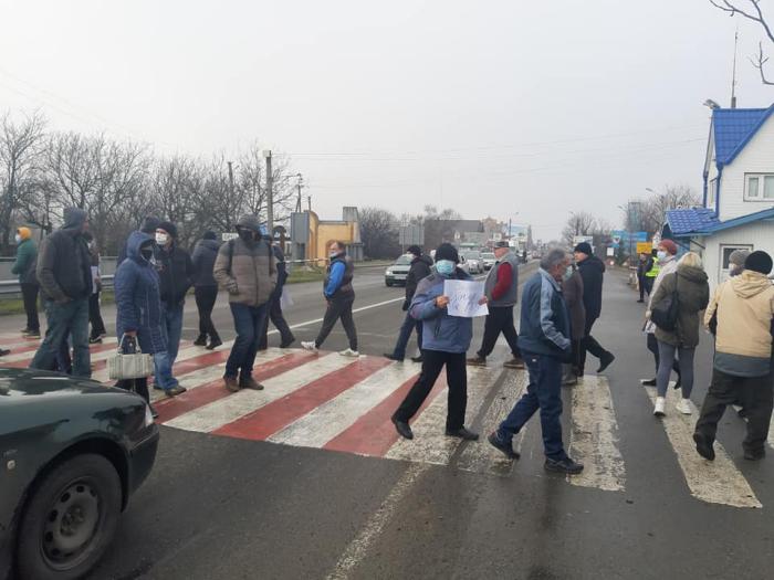 Під час акції протесту у Снятині, фото: соціальні мережі