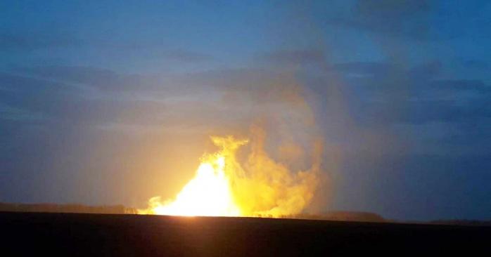 На Полтавщині 9 січня стався вибух на газопроводі «Уренгой–Помари–Ужгород», фото: Національна поліція
