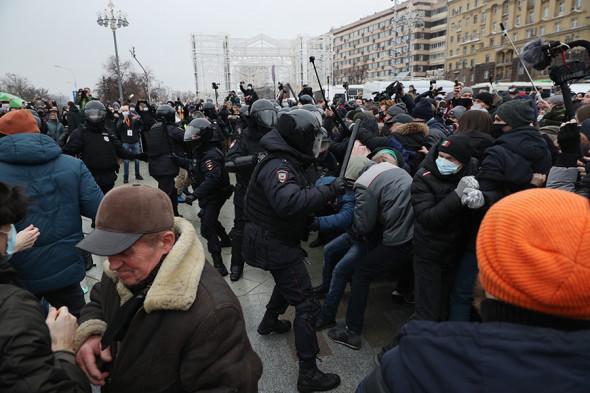 Мітинг за Навального в Москві. Фото: РБК