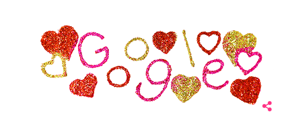День святого Валентина – Google выпустил романтический дудл. Скриншот: Ракурс