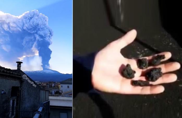 Вулкан Этна обрушил дождь из камней на Сицилию — видео — новости мира