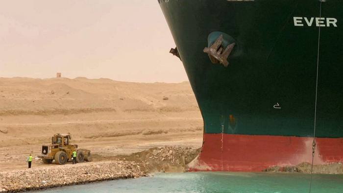 Затор у Суецькому каналі. Фото: BBC