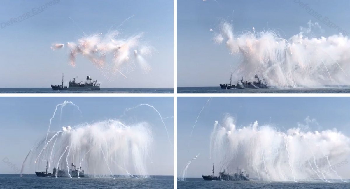 Розвідувальний корабель українських ВМС відстрілявся на держвипробуваннях, скріншот відео Defense Express