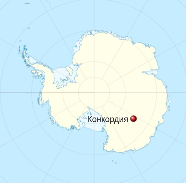 Станция «Конкордия» на карте Антарктиды, инфографика: «Википедия»